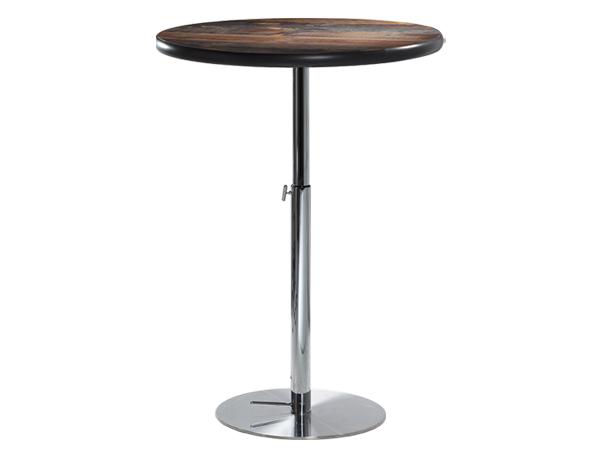 CEBT-023 | 30" Round Bar Table w/ Barnwood Top and  Hydraulic Base -- Trade Show Furniture Rental